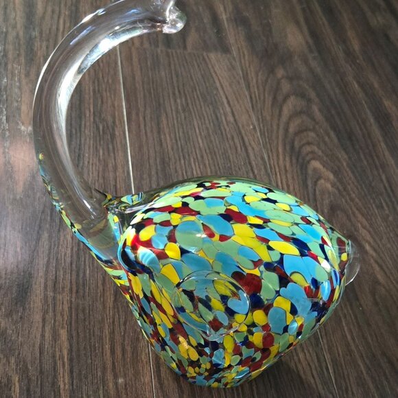 Hand Blown Studio Art Glass (Murano Style) Abstract Confetti Elephant NWOT - Picture 1 of 9